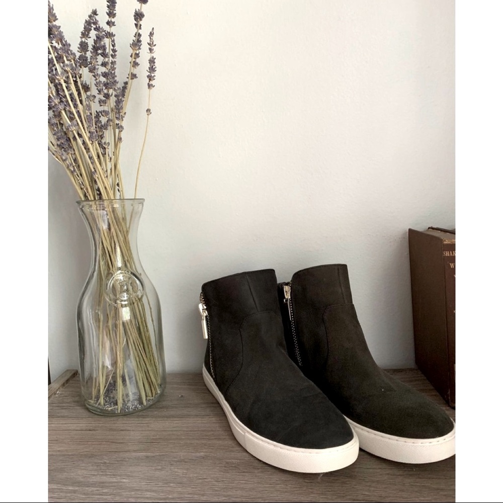Kenneth Cole High-Top Zipper Suede Sneakers